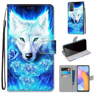 For Honor 10X Lite Coloured Drawing Cross Texture Horizontal Flip PU Leather Case with Holder & Card Slots & Wallet & Lanyard(Dick Rose Wolf)