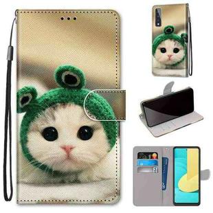 For LG Stylo 7 5G Coloured Drawing Cross Texture Horizontal Flip PU Leather Case with Holder & Card Slots & Wallet & Lanyard(Frog Kitten)