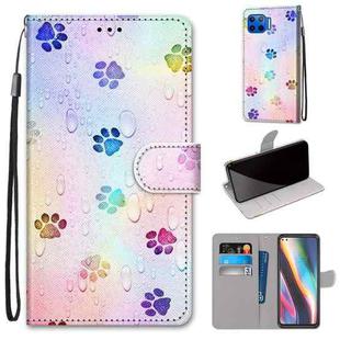 For Motorola Moto G 5G Plus Coloured Drawing Cross Texture Horizontal Flip PU Leather Case with Holder & Card Slots & Wallet & Lanyard(Footprint Water Drops)