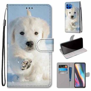 For Motorola Moto G 5G Plus Coloured Drawing Cross Texture Horizontal Flip PU Leather Case with Holder & Card Slots & Wallet & Lanyard(Snow Puppy)