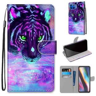 For Motorola Moto G 5G Plus Coloured Drawing Cross Texture Horizontal Flip PU Leather Case with Holder & Card Slots & Wallet & Lanyard(Tiger Drinking Water)
