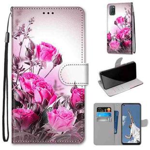 For OPPO A52 / A92 / A72 Coloured Drawing Cross Texture Horizontal Flip PU Leather Case with Holder & Card Slots & Wallet & Lanyard(Wild Rose)