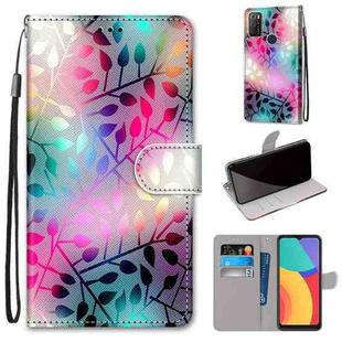 For Alcatel 1S 2021 / 3L 2021 Coloured Drawing Cross Texture Horizontal Flip PU Leather Case with Holder & Card Slots & Wallet & Lanyard(Translucent Glass)