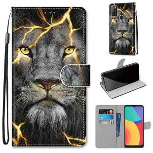 For Alcatel 1S 2021 / 3L 2021  Coloured Drawing Cross Texture Horizontal Flip PU Leather Case with Holder & Card Slots & Wallet & Lanyard(Fission Lion)
