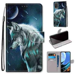 For Xiaomi Redmi Note 9 4G / 9 Power Coloured Drawing Cross Texture Horizontal Flip PU Leather Case with Holder & Card Slots & Wallet & Lanyard(Pensive Wolf)