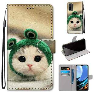 For Xiaomi Redmi Note 9 4G / 9 Power Coloured Drawing Cross Texture Horizontal Flip PU Leather Case with Holder & Card Slots & Wallet & Lanyard(Frog Kitten)