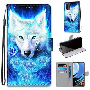 For Xiaomi Redmi Note 9 4G / 9 Power Coloured Drawing Cross Texture Horizontal Flip PU Leather Case with Holder & Card Slots & Wallet & Lanyard(Dick Rose Wolf)