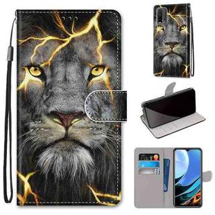 For Xiaomi Redmi Note 9 4G / 9 Power Coloured Drawing Cross Texture Horizontal Flip PU Leather Case with Holder & Card Slots & Wallet & Lanyard(Fission Lion)