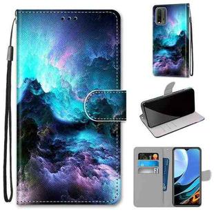 For Xiaomi Redmi Note 9 4G / 9 Power Coloured Drawing Cross Texture Horizontal Flip PU Leather Case with Holder & Card Slots & Wallet & Lanyard(Colorful Clouds)