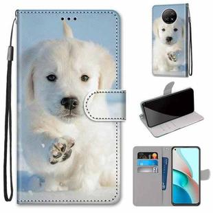 For Xiaomi Redmi Note 9T / Note 9 5G Coloured Drawing Cross Texture Horizontal Flip PU Leather Case with Holder & Card Slots & Wallet & Lanyard(Snow Puppy)