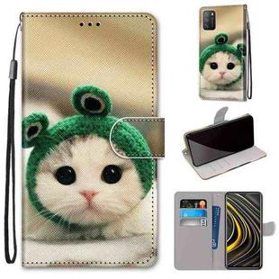 For Xiaomi Poco M3 Coloured Drawing Cross Texture Horizontal Flip PU Leather Case with Holder & Card Slots & Wallet & Lanyard(Frog Kitten)