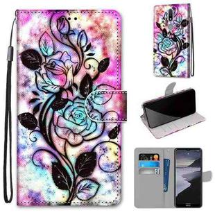 For Nokia 2.4 Coloured Drawing Cross Texture Horizontal Flip PU Leather Case with Holder & Card Slots & Wallet & Lanyard(Color Bottom Hollow Flower)