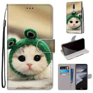 For Nokia 2.4 Coloured Drawing Cross Texture Horizontal Flip PU Leather Case with Holder & Card Slots & Wallet & Lanyard(Frog Kitten)