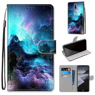 For Nokia 2.4 Coloured Drawing Cross Texture Horizontal Flip PU Leather Case with Holder & Card Slots & Wallet & Lanyard(Colorful Clouds)