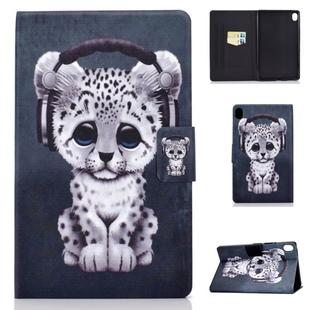 For Huawei MediaPad M6 8.4 Colored Drawing Electric Pressed Horizontal Flip Leather Case, with Holder & Card Slots(Leopard)