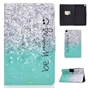 For Galaxy Tab A 8.0 2019 / T290 Colored Drawing Electric Pressed Horizontal Flip Leather Case, with Holder & Card Slots(Green Sand)