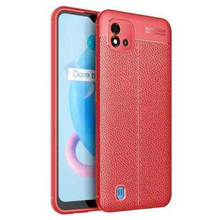 For OPPO Realme C20 Litchi Texture TPU Shockproof Case(Red)