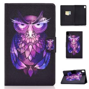 For Huawei MediaPad M6 10.8 Colored Drawing Electric Pressed Horizontal Flip Leather Case, with Holder & Card Slots(Owl)