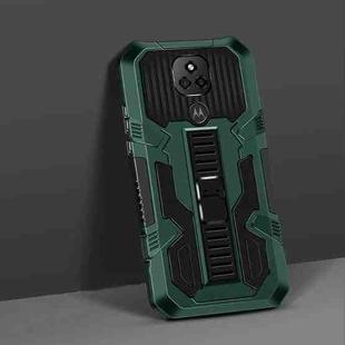For Motorola Moto G Play (2021) Vanguard Warrior All Inclusive Double-color Shockproof TPU + PC Protective Case with Holder(Graphite Green)