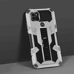 For Motorola Moto One 5G Ace Vanguard Warrior All Inclusive Double-color Shockproof TPU + PC Protective Case with Holder(Silver White)