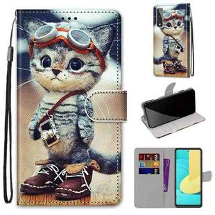 For LG Stylo 7 5G Coloured Drawing Cross Texture Horizontal Flip PU Leather Case with Holder & Card Slots & Wallet & Lanyard(Leather Shoes Cat)