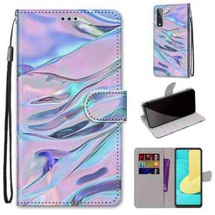 For LG Stylo 7 5G Coloured Drawing Cross Texture Horizontal Flip PU Leather Case with Holder & Card Slots & Wallet & Lanyard(Fluorescent Water Texture)