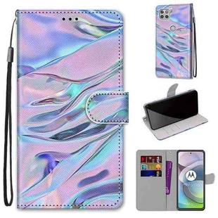For Motorola Moto G 5G Coloured Drawing Cross Texture Horizontal Flip PU Leather Case with Holder & Card Slots & Wallet & Lanyard(Fluorescent Water Texture)