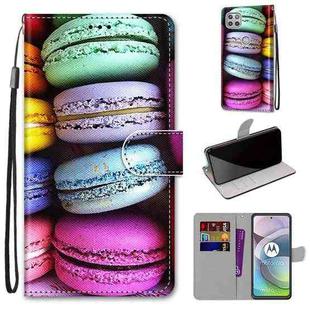 For Motorola Moto G 5G Coloured Drawing Cross Texture Horizontal Flip PU Leather Case with Holder & Card Slots & Wallet & Lanyard(Colorful Cakes)