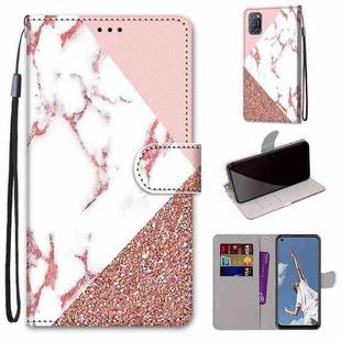 For OPPO A52 / A92 / A72 Coloured Drawing Cross Texture Horizontal Flip PU Leather Case with Holder & Card Slots & Wallet & Lanyard(Pink Stone Texture)