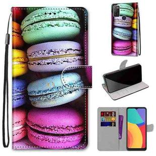 For Alcatel 1S (2021) Coloured Drawing Cross Texture Horizontal Flip PU Leather Case with Holder & Card Slots & Wallet & Lanyard(Colorful Cakes)