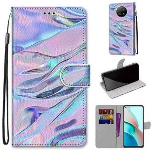 For Xiaomi Redmi Note 9 5G / Note 9T Coloured Drawing Cross Texture Horizontal Flip PU Leather Case with Holder & Card Slots & Wallet & Lanyard(Fluorescent Water Texture)