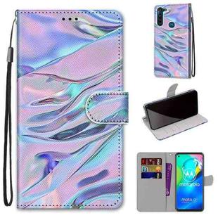 For Motorola Moto G8 Power Coloured Drawing Cross Texture Horizontal Flip PU Leather Case with Holder & Card Slots & Wallet & Lanyard(Fluorescent Water Texture)