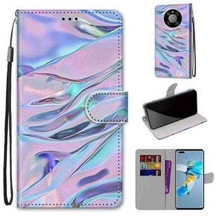 For Huawei Mate 40 Pro Coloured Drawing Cross Texture Horizontal Flip PU Leather Case with Holder & Card Slots & Wallet & Lanyard(Fluorescent Water Texture)