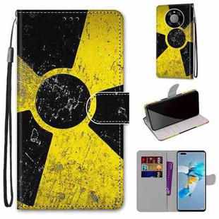 For Huawei Mate 40 Pro Coloured Drawing Cross Texture Horizontal Flip PU Leather Case with Holder & Card Slots & Wallet & Lanyard(Yellow Black Logo)