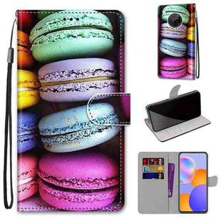 For Huawei Y9a Coloured Drawing Cross Texture Horizontal Flip PU Leather Case with Holder & Card Slots & Wallet & Lanyard(Colorful Cakes)