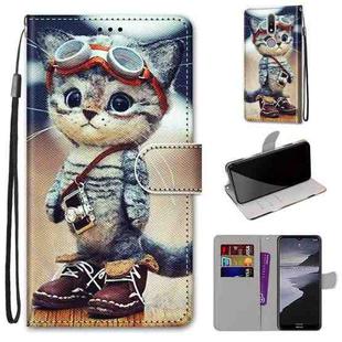 For Nokia 2.4 Coloured Drawing Cross Texture Horizontal Flip PU Leather Case with Holder & Card Slots & Wallet & Lanyard(Leather Shoes Cat)