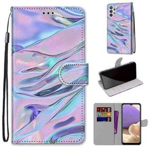 For Samsung Galaxy A32 5G Coloured Drawing Cross Texture Horizontal Flip PU Leather Case with Holder & Card Slots & Wallet & Lanyard(Fluorescent Water Texture)
