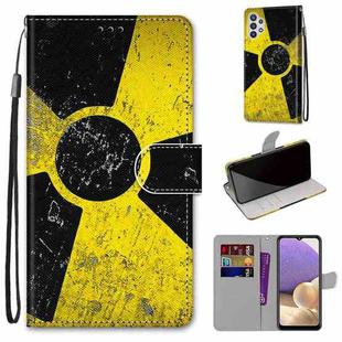 For Samsung Galaxy A32 5G Coloured Drawing Cross Texture Horizontal Flip PU Leather Case with Holder & Card Slots & Wallet & Lanyard(Yellow Black Logo)