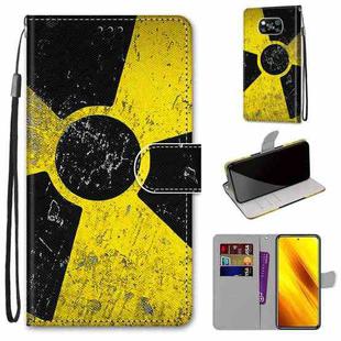 For Xiaomi Poco X3 NPC Coloured Drawing Cross Texture Horizontal Flip PU Leather Case with Holder & Card Slots & Wallet & Lanyard(Yellow Black Logo)