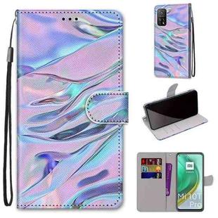For Xiaomi Mi 10T Pro / 10T / K30s Coloured Drawing Cross Texture Horizontal Flip PU Leather Case with Holder & Card Slots & Wallet & Lanyard(Fluorescent Water Texture)
