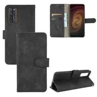 For ZTE Axon 20 5G / A20 5G Solid Color Skin Feel Magnetic Buckle Horizontal Flip Calf Texture PU Leather Case with Holder & Card Slots & Wallet(Black)