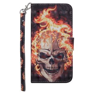 For iPhone 11 Pro Laser 3D Pattern Colored Drawing Horizontal Flip Leather Case with Holder & Card Slots & Wallet(Flame Skull)