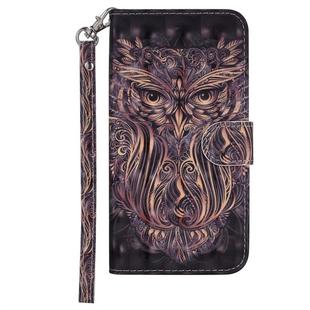 For iPhone 11 Pro Laser 3D Pattern Colored Drawing Horizontal Flip Leather Case with Holder & Card Slots & Wallet(Owl)