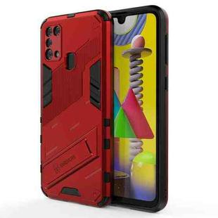 For Samsung Galaxy M31 Punk Armor 2 in 1 PC + TPU Shockproof Case with Invisible Holder(Red)