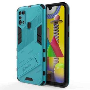 For Samsung Galaxy M31 Punk Armor 2 in 1 PC + TPU Shockproof Case with Invisible Holder(Blue)