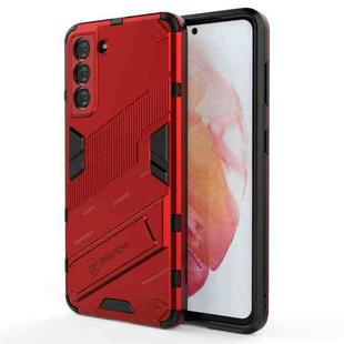 For Samsung Galaxy S21 5G Punk Armor 2 in 1 PC + TPU Shockproof Case with Invisible Holder(Red)