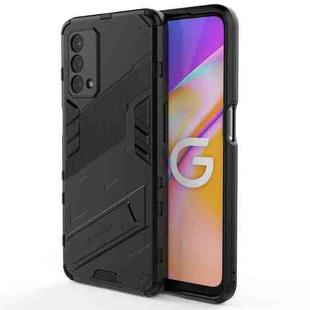 For OPPO A93 5G Punk Armor 2 in 1 PC + TPU Shockproof Case with Invisible Holder(Black)
