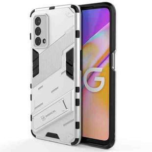 For OPPO A93 5G Punk Armor 2 in 1 PC + TPU Shockproof Case with Invisible Holder(White)