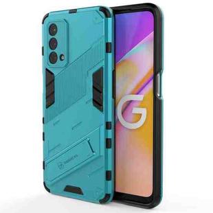 For OPPO A93 5G Punk Armor 2 in 1 PC + TPU Shockproof Case with Invisible Holder(Blue)