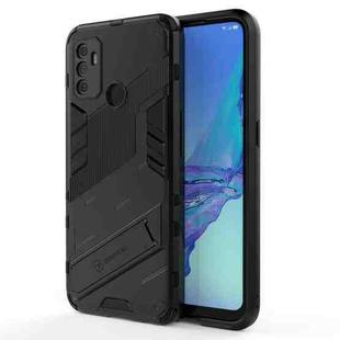 For OPPO A53 4G Punk Armor 2 in 1 PC + TPU Shockproof Case with Invisible Holder(Black)